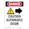 Signmission Safety Sign, OSHA Danger, 14" Height, Caution Automatic, Portrait, D-1014-V-2249 OS-DS-D-1014-V-2249 - alternate 1